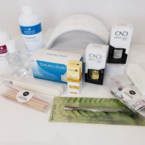 Kit de départ DE LUXE pour te faire des ongles au vernis gel U.V Shellac. Prends ça!